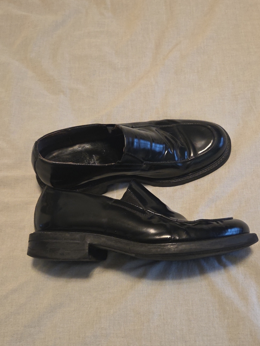 Banana Republic Classic Black Leather Slip-On Loafers - Men's